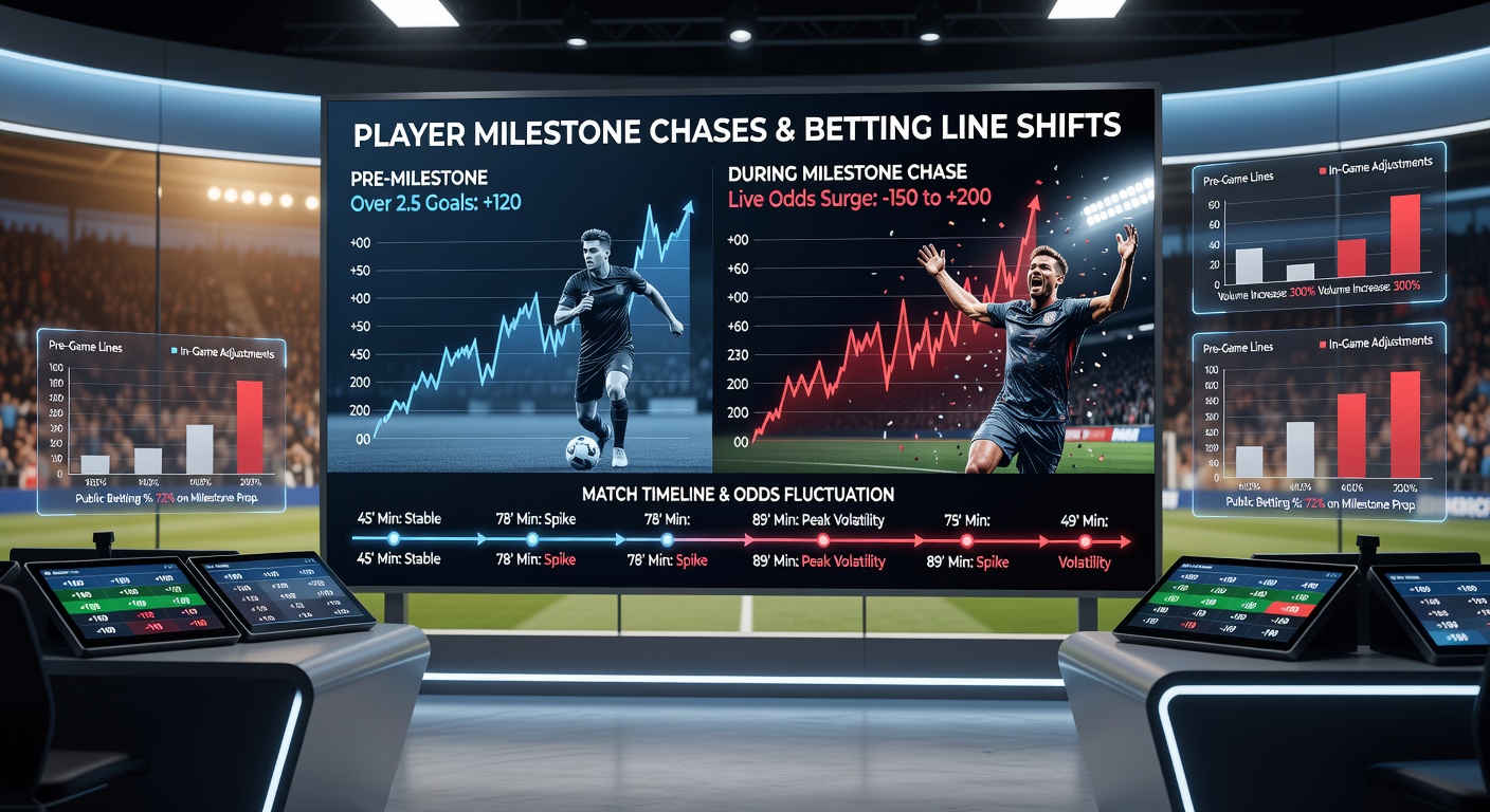 Close-up of a sportsbook interface showing rapidly changing in-game betting odds during a critical sports match