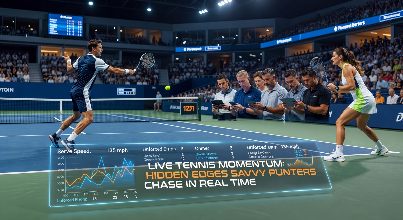 Intense tennis rally on clay court during a live match, with player lunging for a forehand amid rising crowd energy signaling a momentum shift