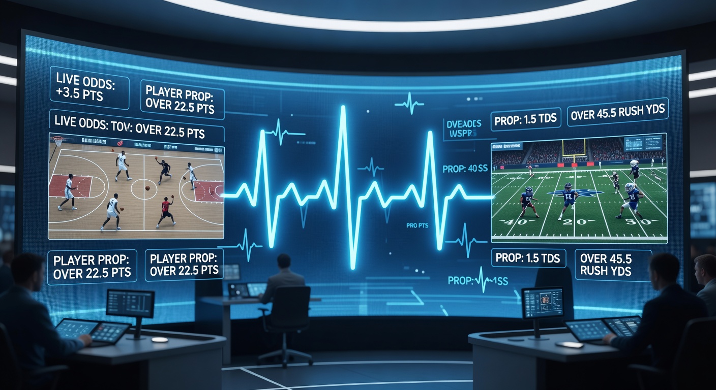 Biometric sensors capturing pulse data during a live basketball game overlap with football season
