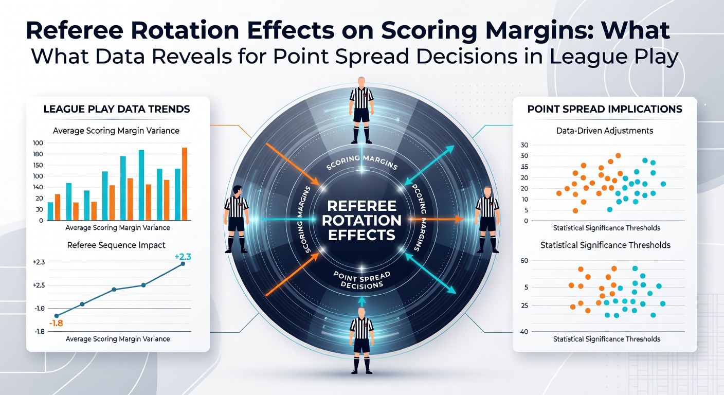 Chart showing referee rotation patterns and average scoring margin shifts across multiple league seasons