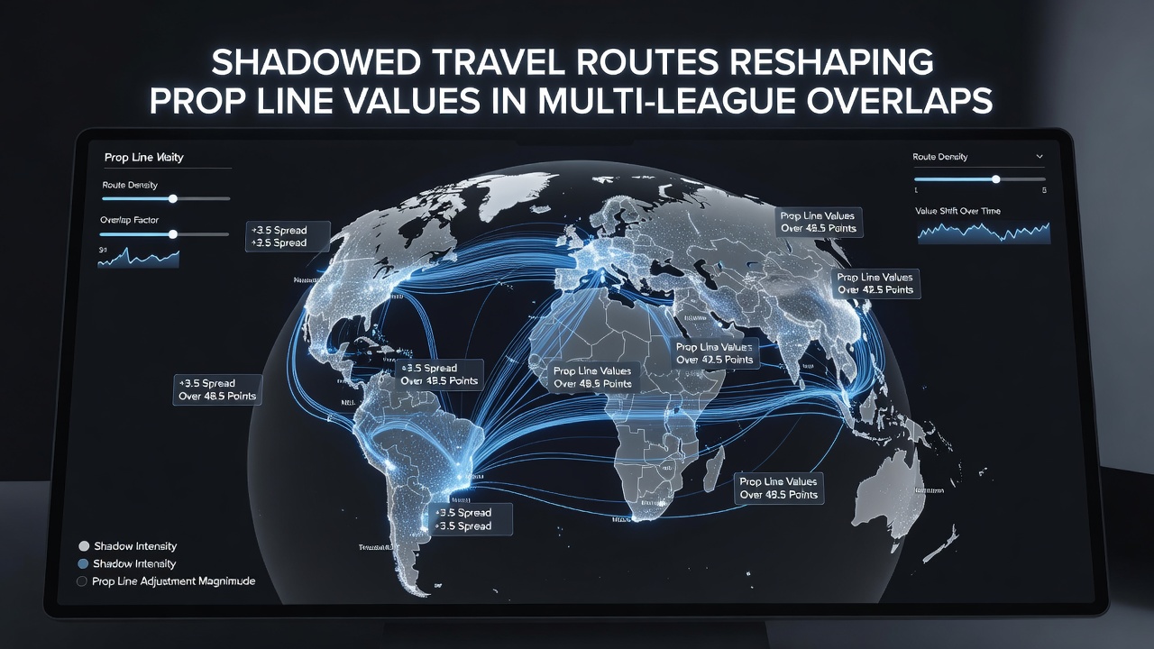 Chart displaying prop line adjustments correlated with extended travel times across NBA and international league overlaps