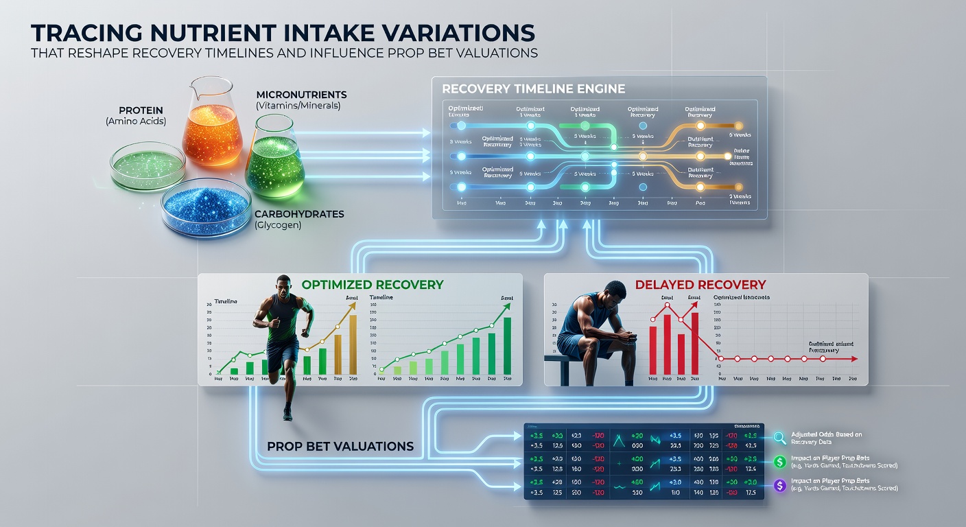 Sports nutritionist analyzing recovery metrics for prop bet modeling
