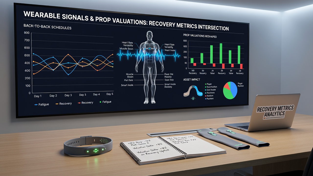 Dashboard displaying real-time recovery metrics and prop bet adjustments during overlapping sports events